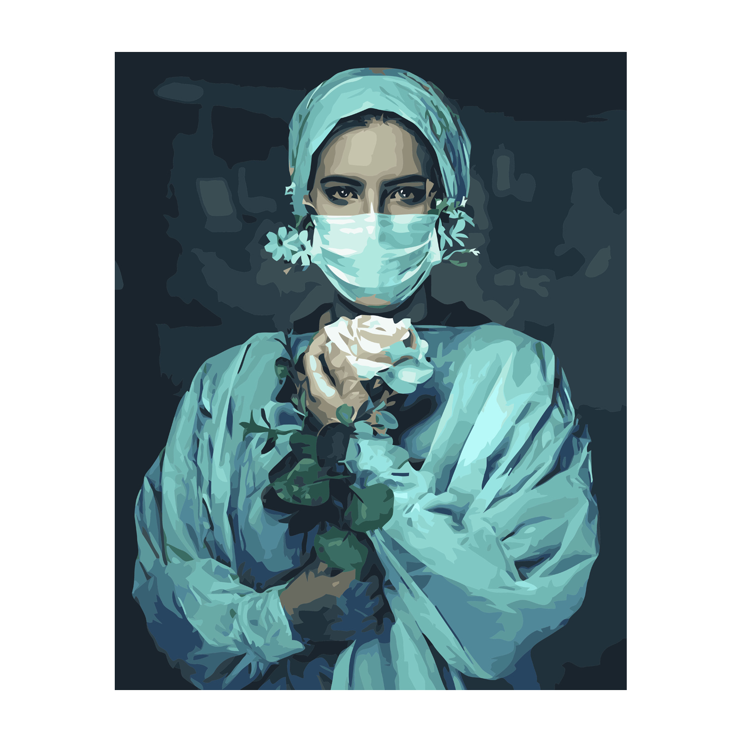 Картина за номерами Strateg Лікар з лаком розміром 40х50 см VA-2843