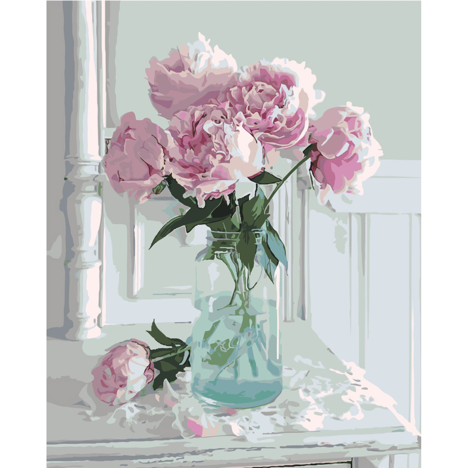 Картина за номерами Strateg Квітковий ранок з лаком розміром 40х50 см SY6431