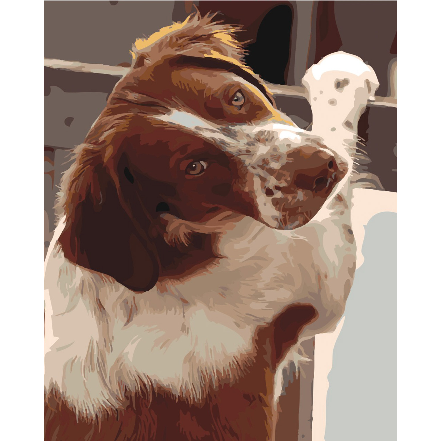 Картина за номерами Strateg Відданий погляд з лаком розміром 40х50 см SY6444