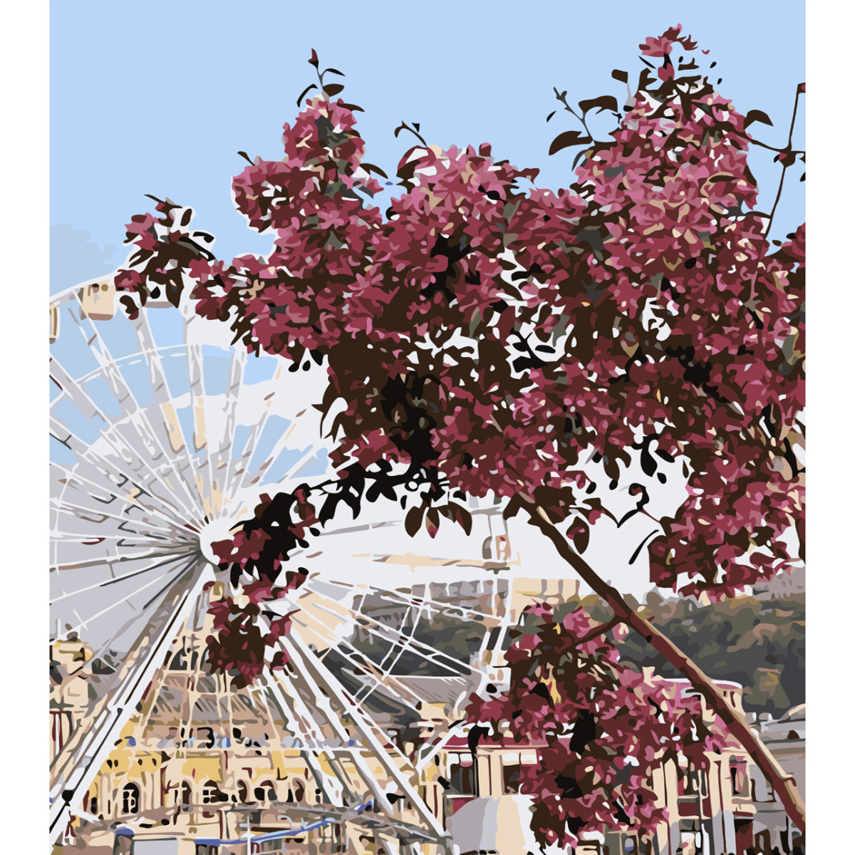 Картина за номерами Strateg Контрактова площа з лаком розміром 40х50 см SY6563