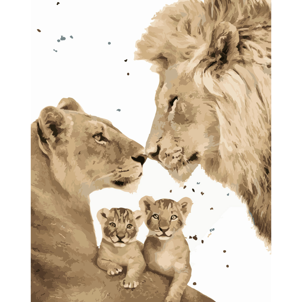 Картина за номерами Strateg Королевська сім'я з лаком розміром 40х50 см (SY6733)