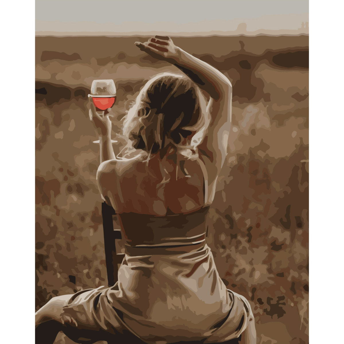 Картина за номерами Strateg Наодинці з собою з лаком розміром 40х50 см (SY6734)