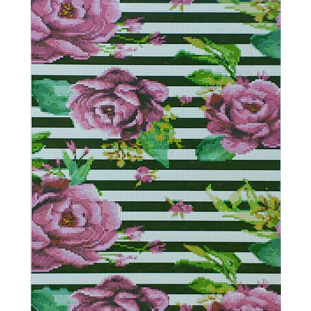 Алмазна мозаїка Strateg Лілові троянди розміром 40х50 см (D0015)