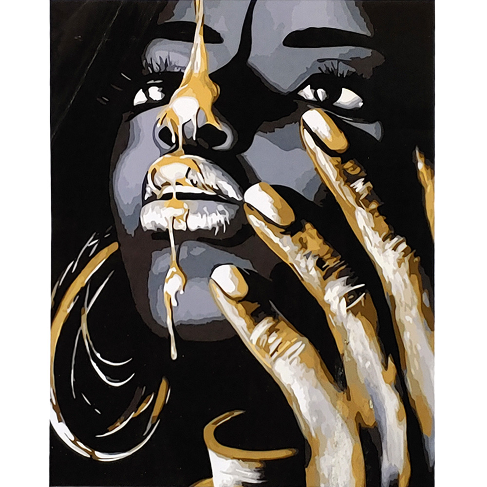 Paint by numbers Strateg A look in gold with varnish and level size 40х50 sm (SY6718)