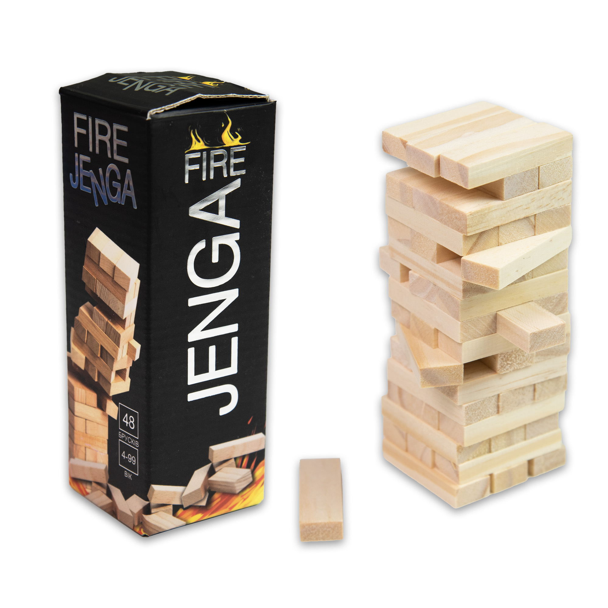 Настольная игра Strateg Дженга "Fire Jenga" 48 брусков (30848)