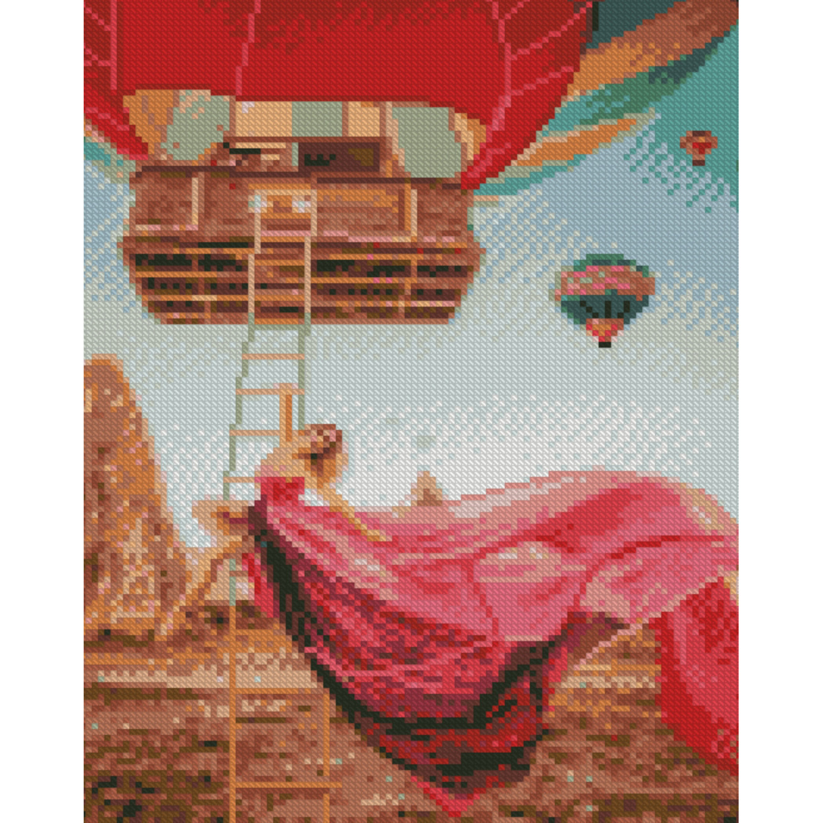 Алмазна мозаїка Strateg Підіймаючись на кулю розміром 30х40 см (HX511)