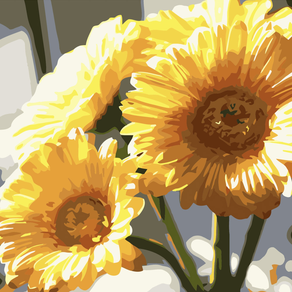 Картина за номерами Strateg Тріо гербен розміром 40х40 см (SK036)