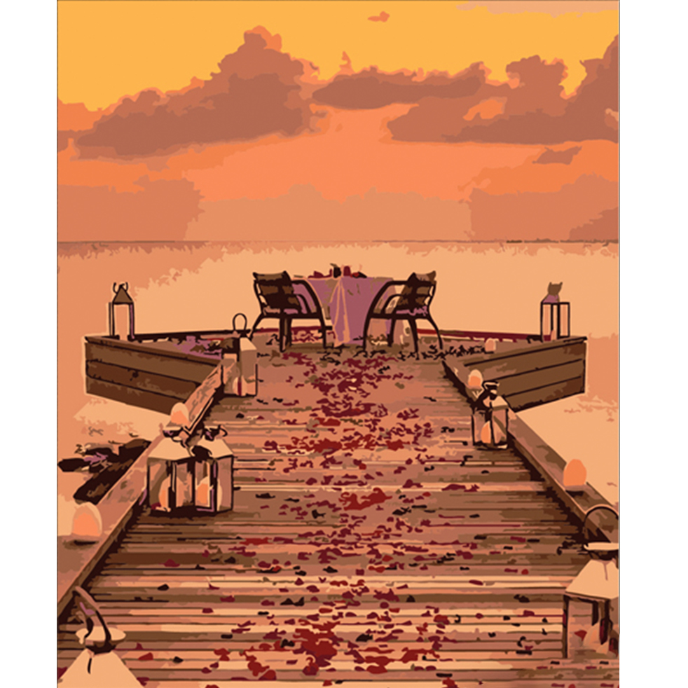 Картина за номерами Strateg Романтика на пристані розміром 40х50 см (HH011)