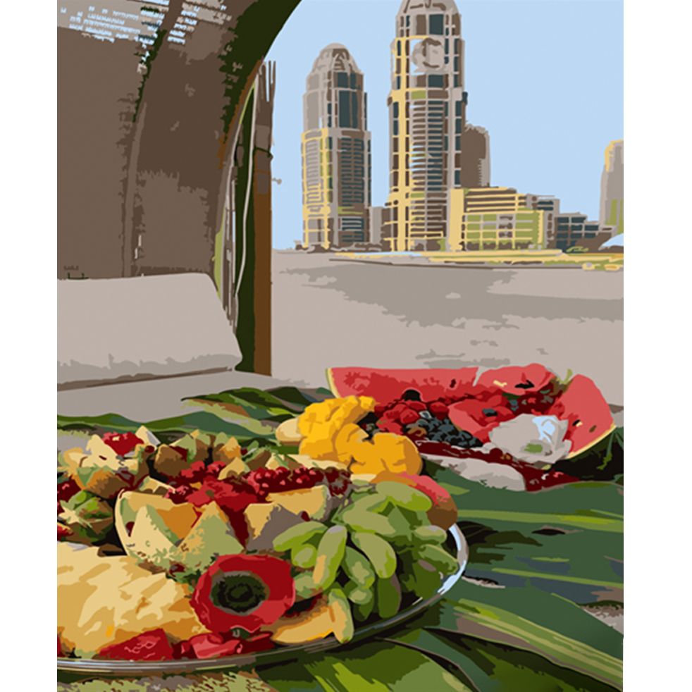 Картина за номерами Strateg Фруктова нарізка розміром 40х50 см (HH014)
