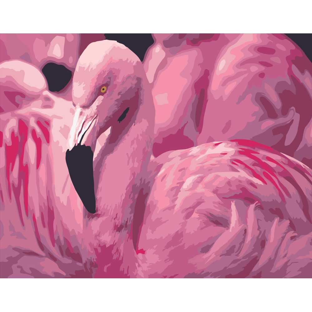 Paint by number Strateg Pink flamingo size 40x50 cm (DY229)