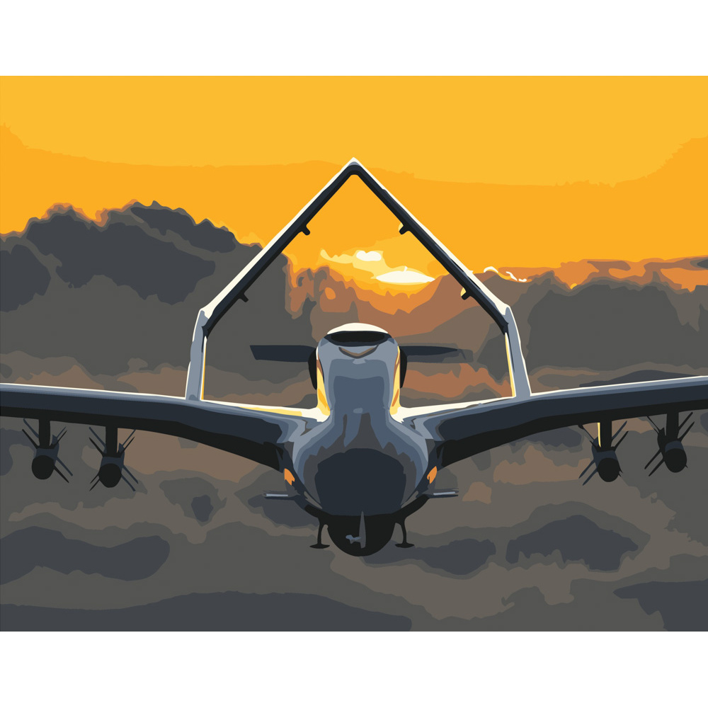 Картина за номерами Strateg Байрактар на заході сонця розміром 40х50 см (DY261)