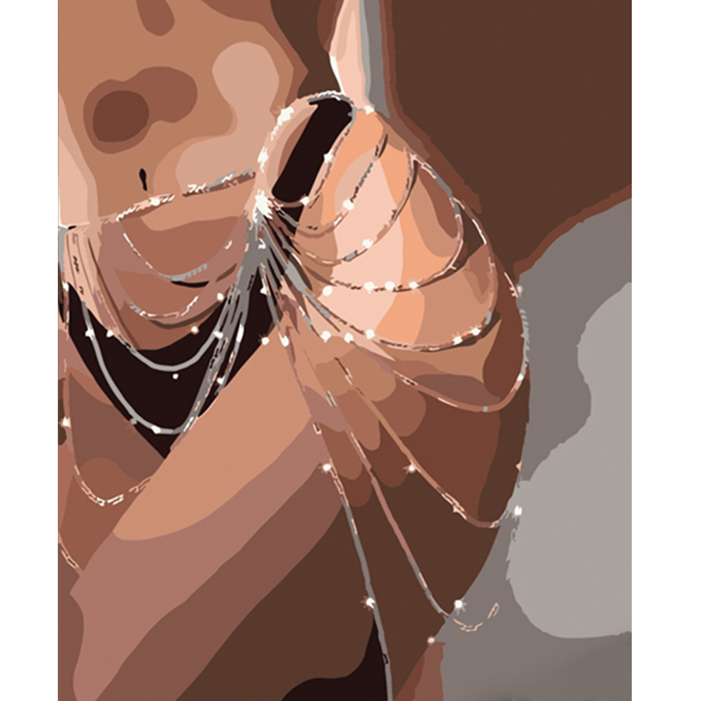 Картина за номерами Strateg Буси на тілі розміром 40х50 см (DY293)