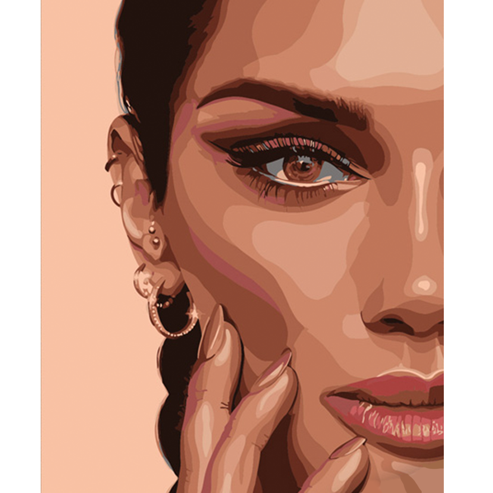 Картина за номерами Strateg Карий погляд розміром 40х50 см (DY299)