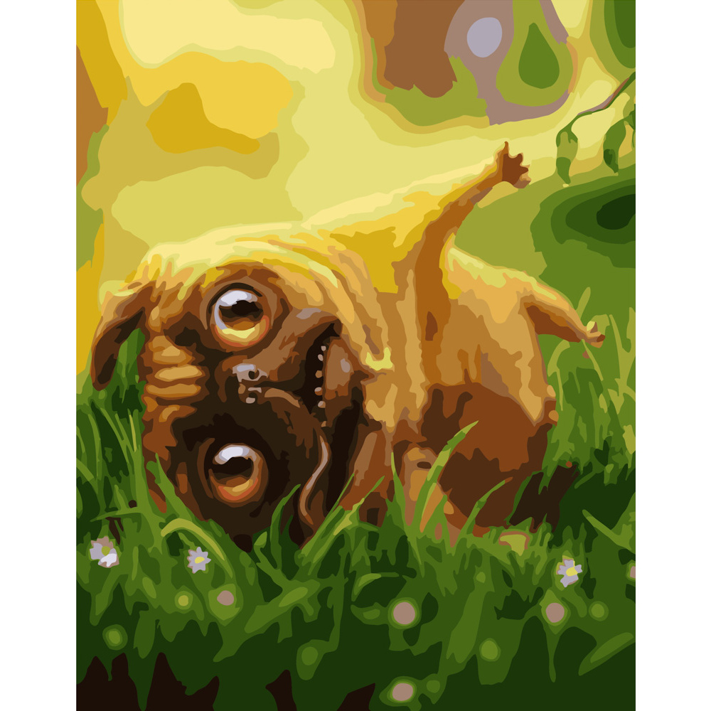 Картина за номерами Strateg Мопс відпочиває розміром 40х50 см (GS354)