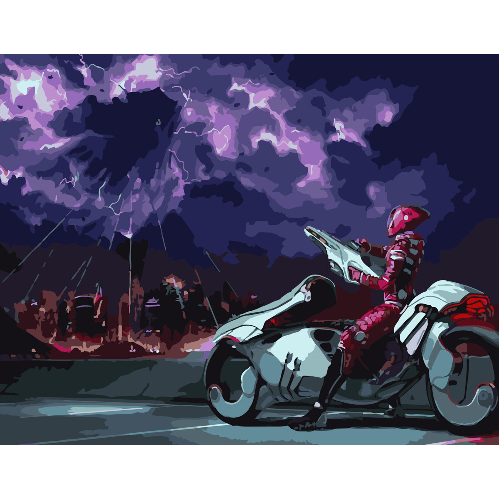 Картина за номерами Strateg Войовничий байкер розміром 40х50 см (GS392)