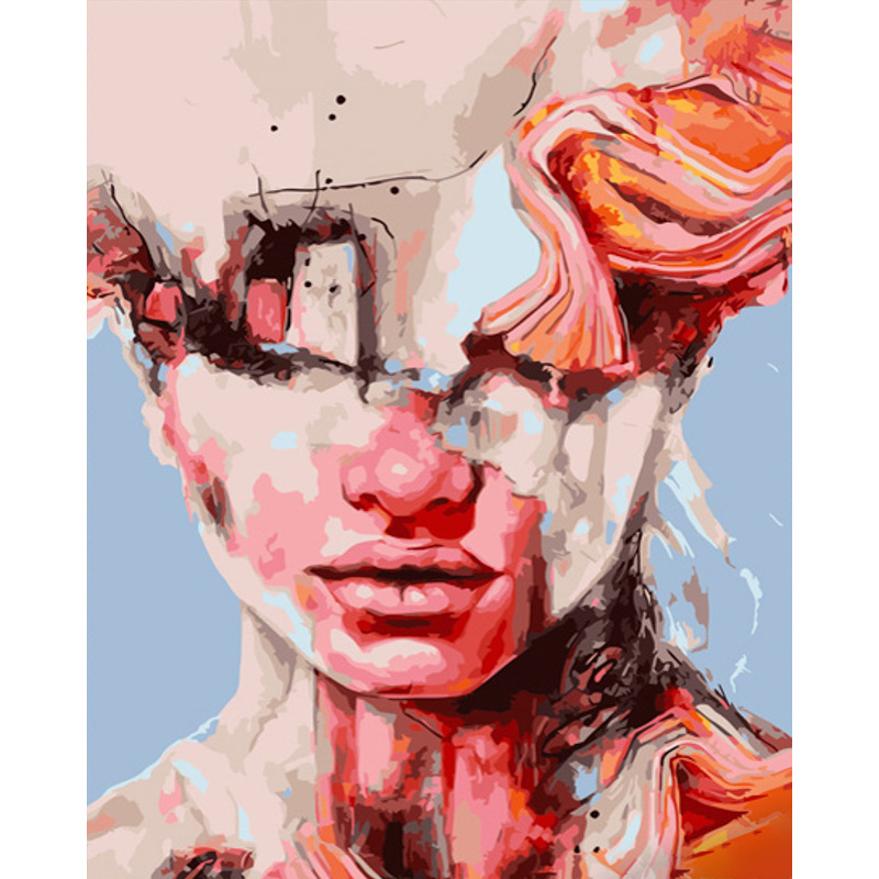 Картина за номерами Strateg Текстури обличчя розміром 40х50 см (GS633)