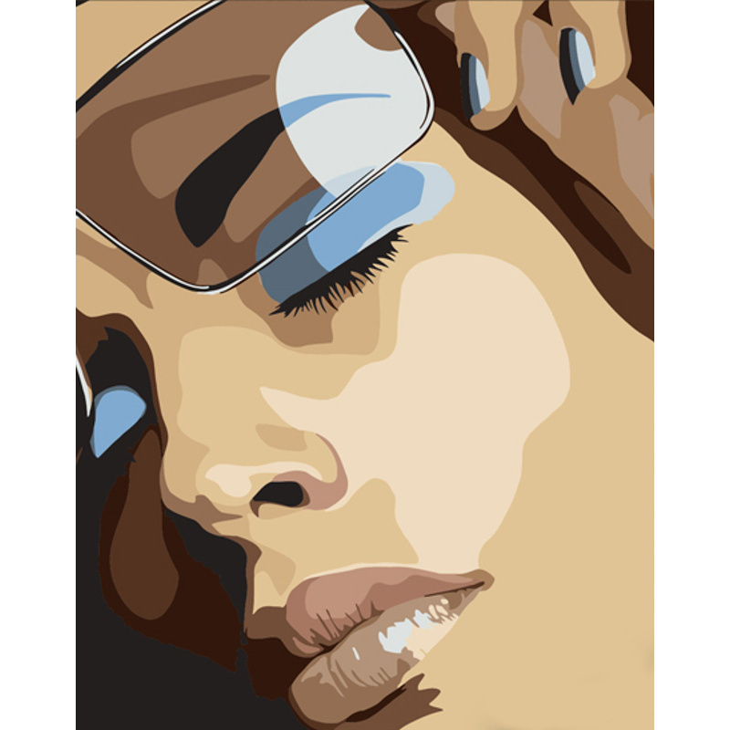 Картина за номерами Strateg Під окулярами розміром 40х50 см (DY340)