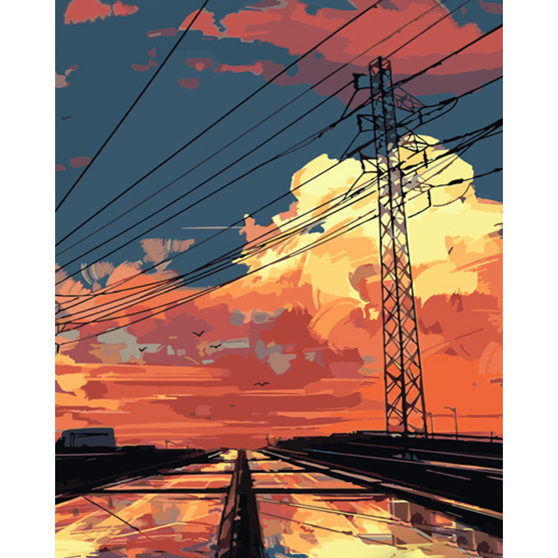 Картина за номерами Strateg Вечірнє небо розміром 40х50 см (GS765)