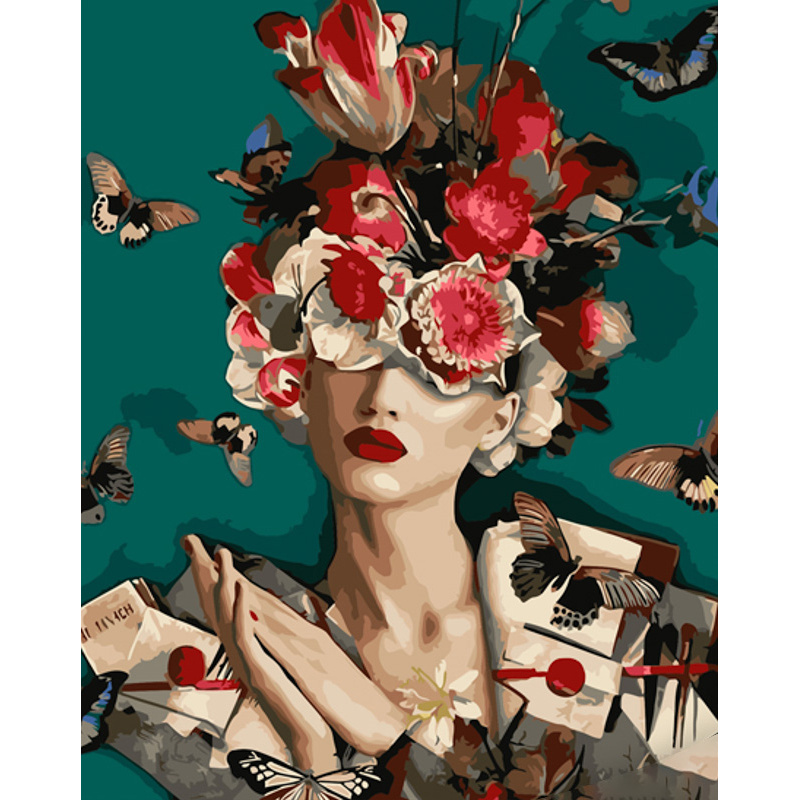 Картина за номерами Strateg Замість думок з лаком розміром 40х50 см (GS1258)