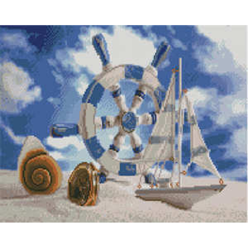 Алмазна картина Strateg Морські сувеніри розміром 40х50 см (L-273)