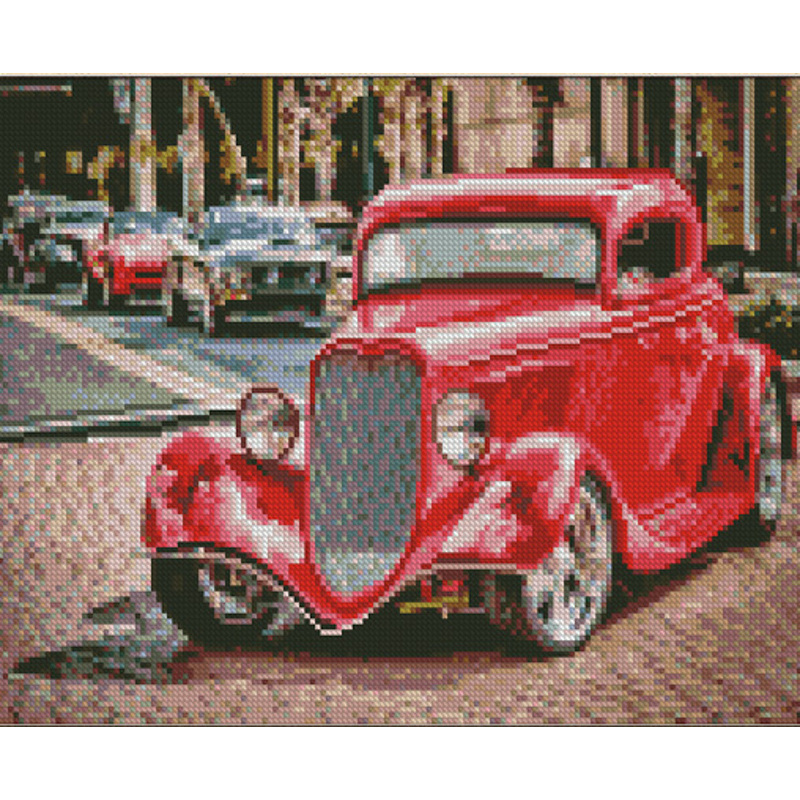Алмазна мозаїка Strateg Ретро кар розміром 30х40 см (KB072)