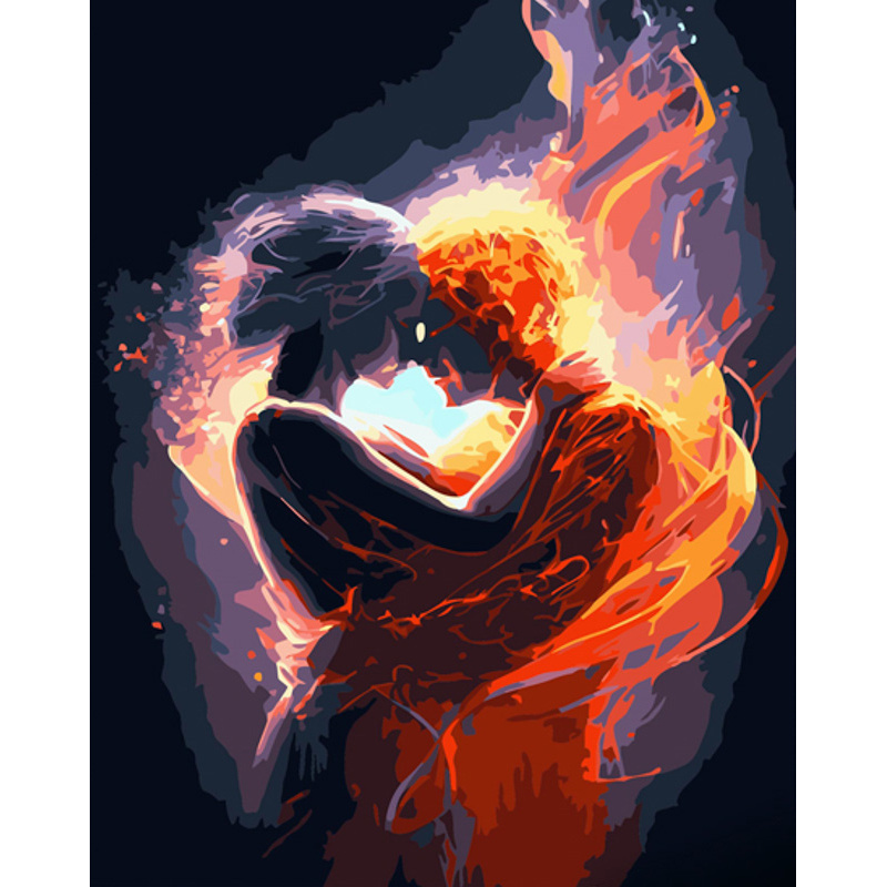 Картина за номерами Strateg Неможливе кохання з лаком та з рівнем розміром 40х50 см (GS1403)