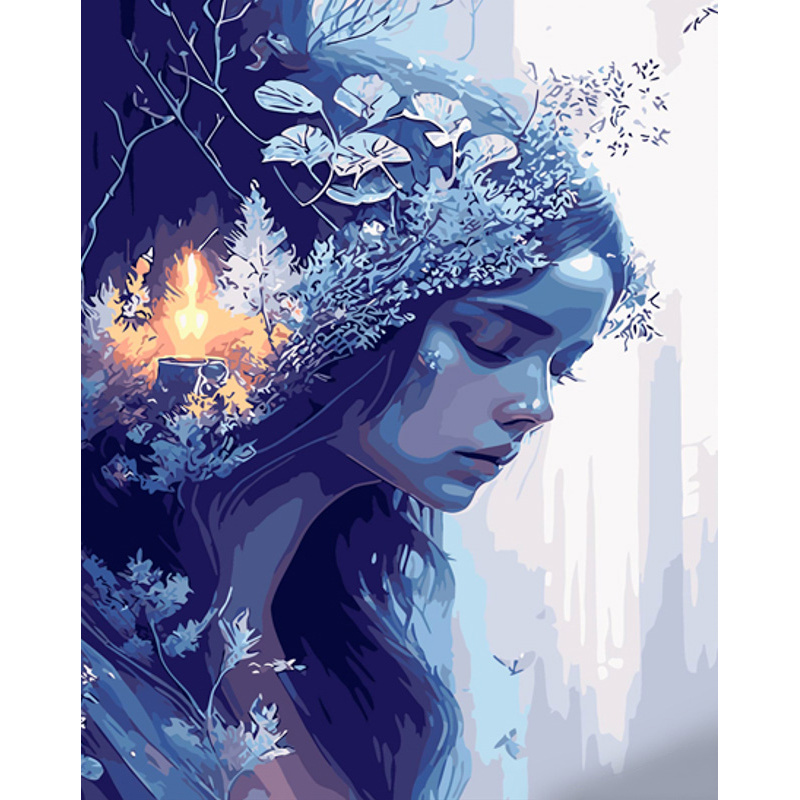 Картина за номерами Strateg Затишні думки з лаком та з рівнем розміром 40х50 см (GS1488)