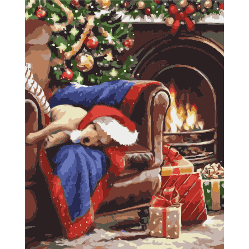 Картина за номерами Strateg Святковий вечір з лаком та з рівнем розміром  40х50 см (GS1586)