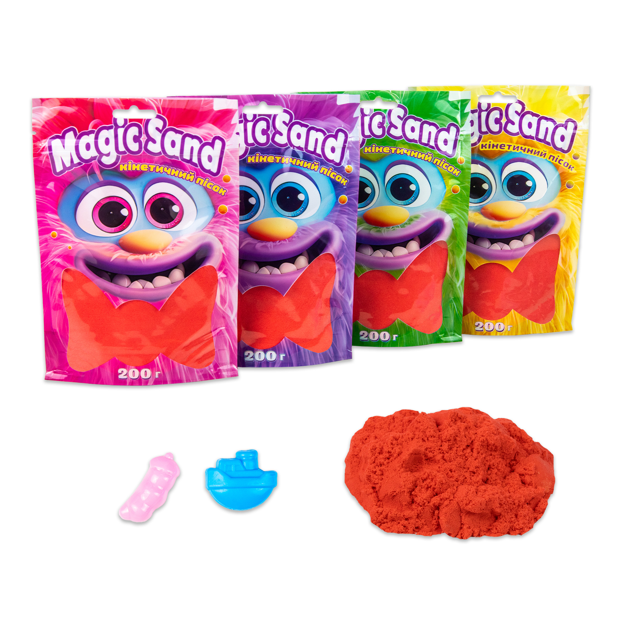 Кинетический песок Strateg Magic sand в пакете 39401-6 красный, 0,200 кг