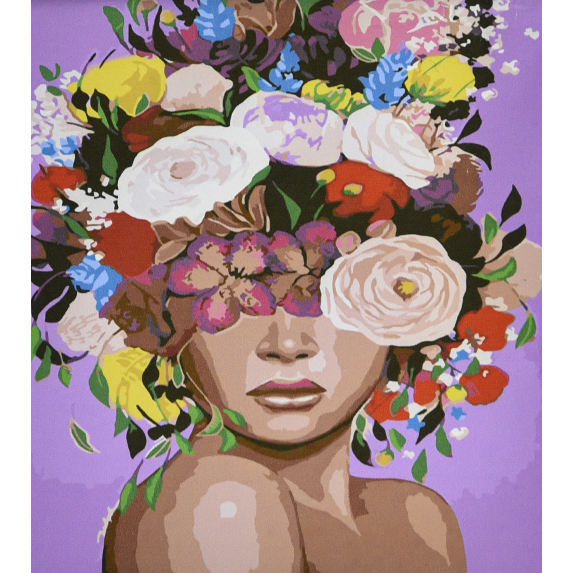 Картина за номерами Strateg Квітковий погляд з лаком та з рівнем розміром 30х40 см (SS6465)