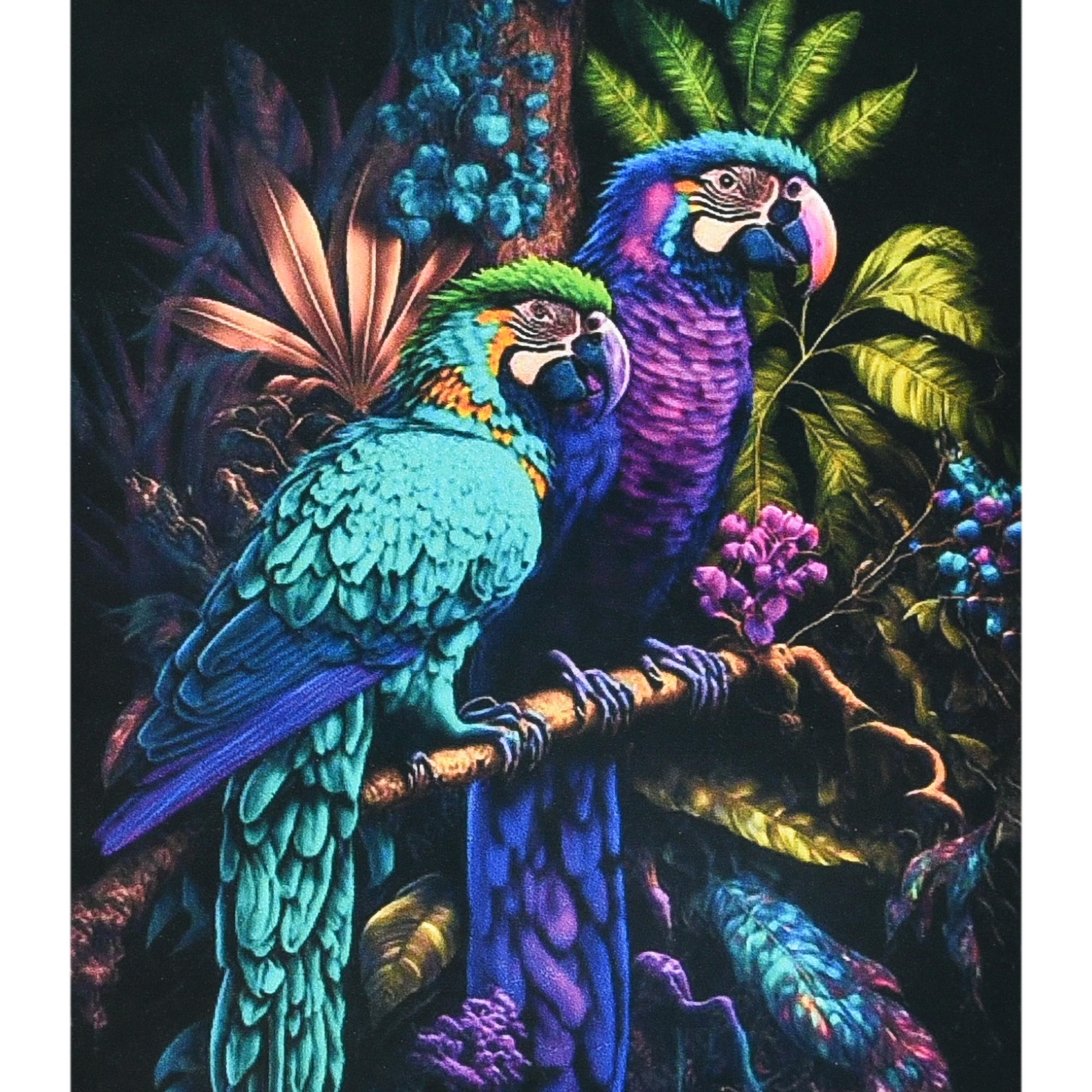 Алмазна мозаїка Strateg Папуги на гілці розміром 40х50 см (SK88216)