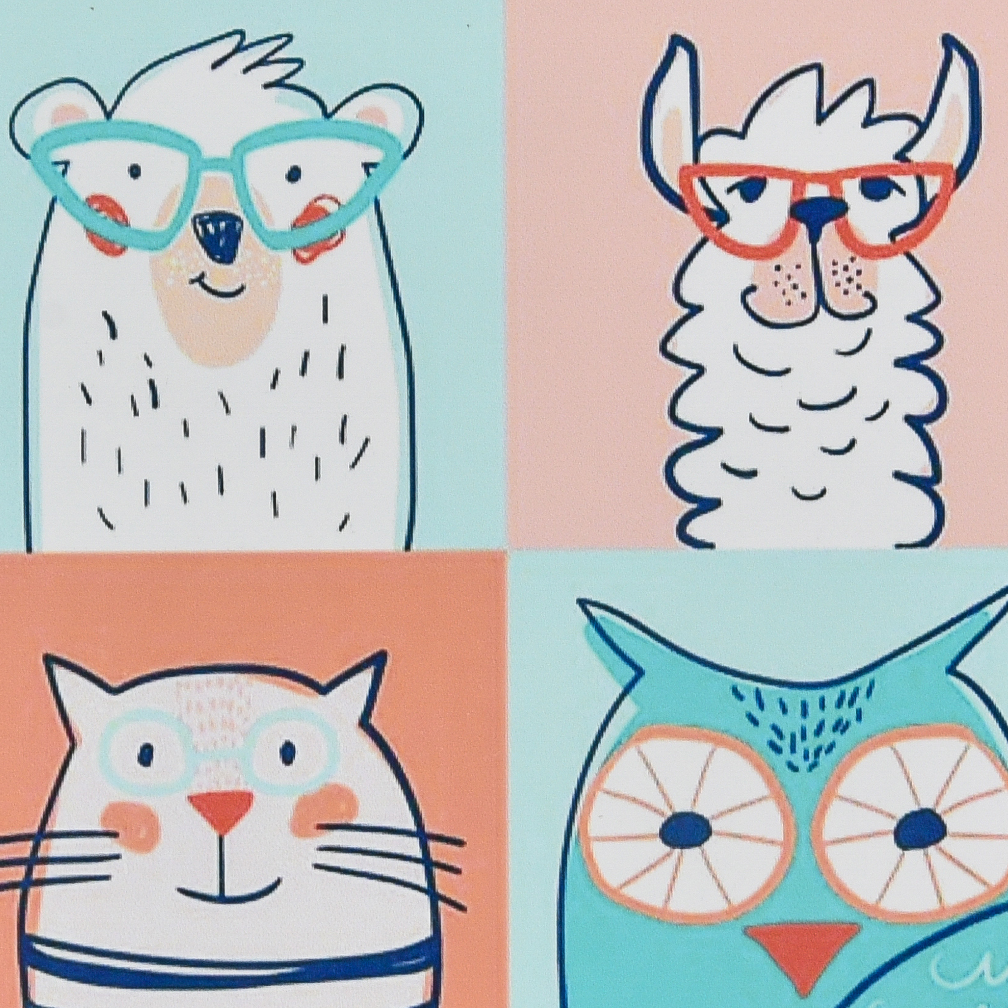 Алмазна мозаїка Strateg Четверо звірят розміром 30х30 см (HEE16309)