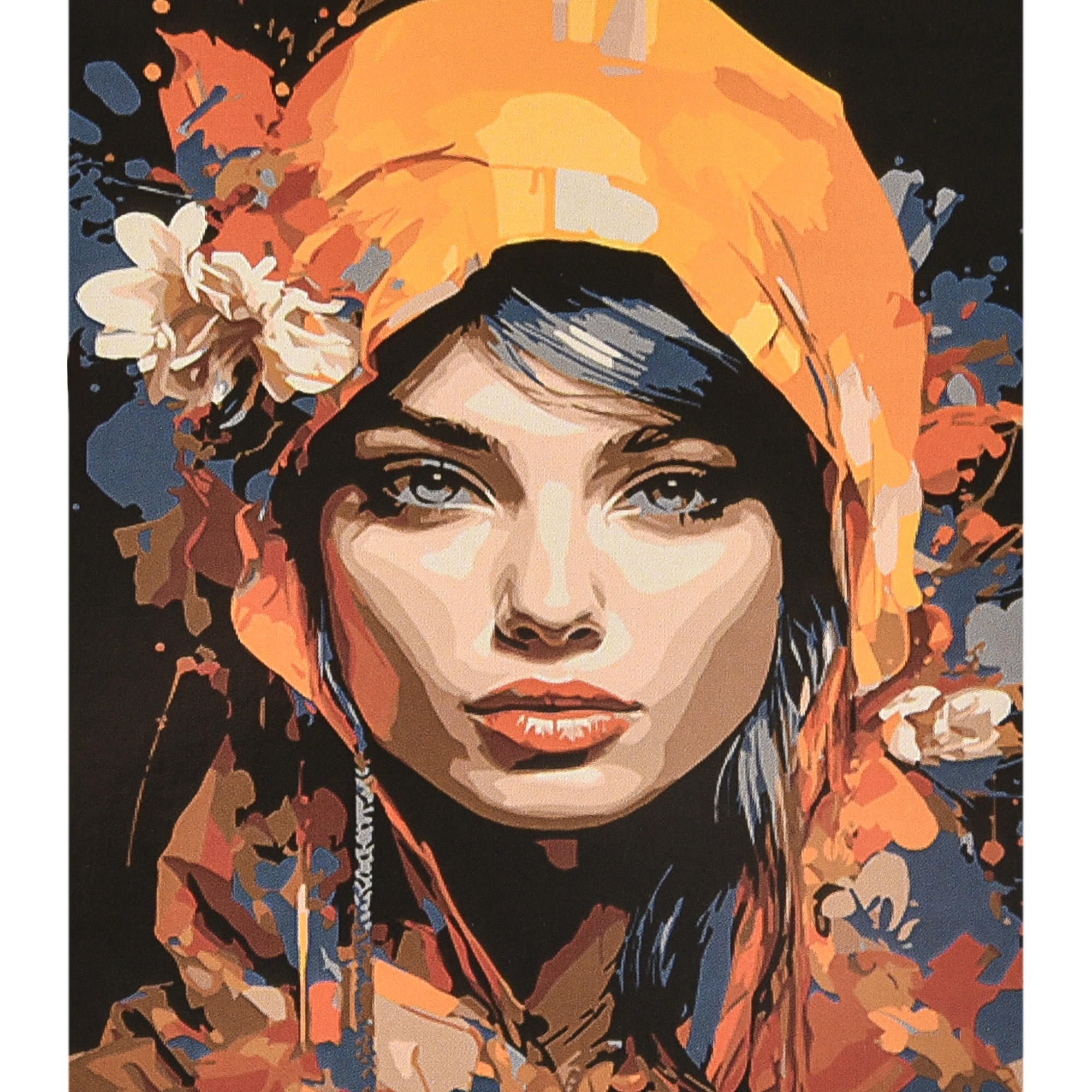 Картина за номерами Strateg Дівчина сонця з лаком та рівнем розміром 40х50 см (VA-4608)