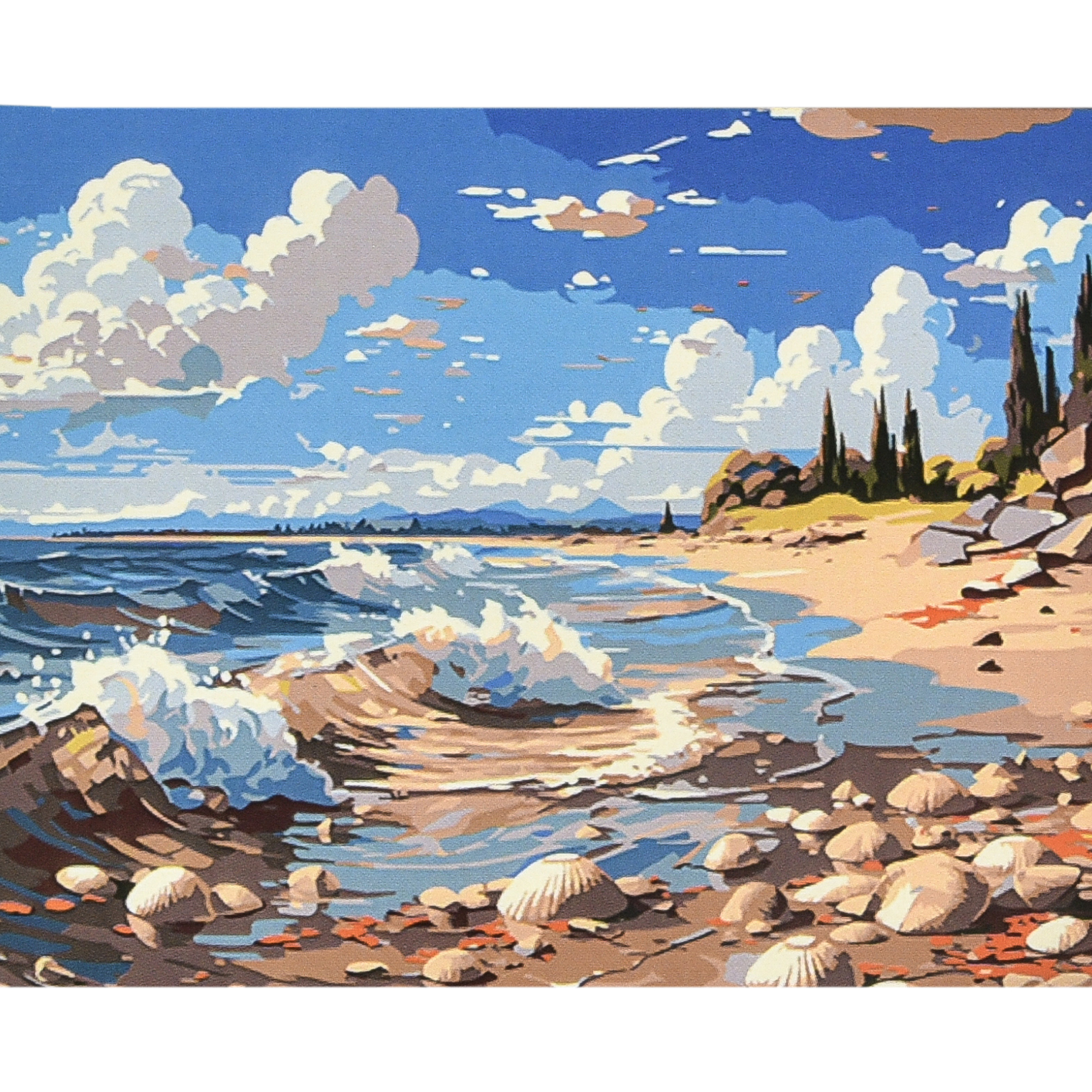 Картина за номерами Strateg Морський краєвид з лаком та рівнем розміром 40х50 см (VA-4609)