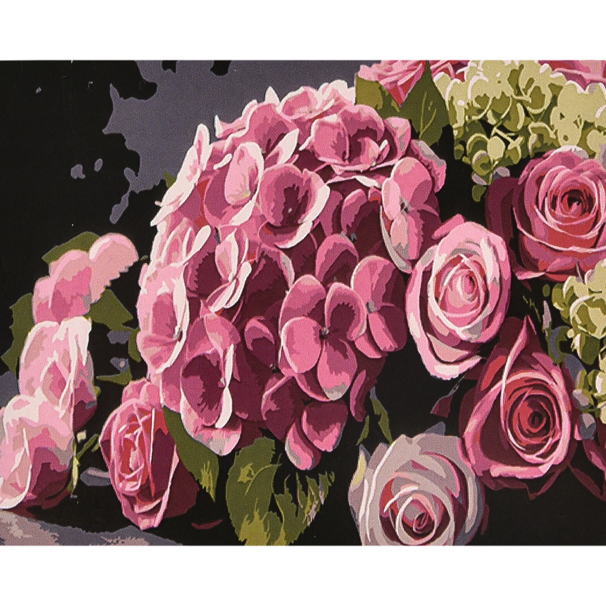Картина за номерами Strateg Цвітіння в рожевих тонах з лаком та рівнем розміром 40х50 см (VA-4614)