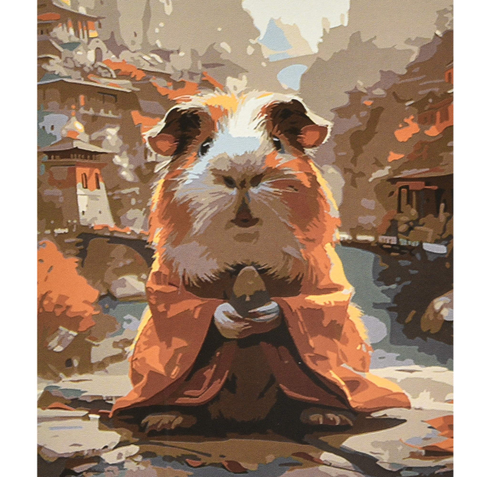 Картина за номерами Strateg Затишок маленького світу з лаком та рівнем розміром 40х50 см (VA-4623)