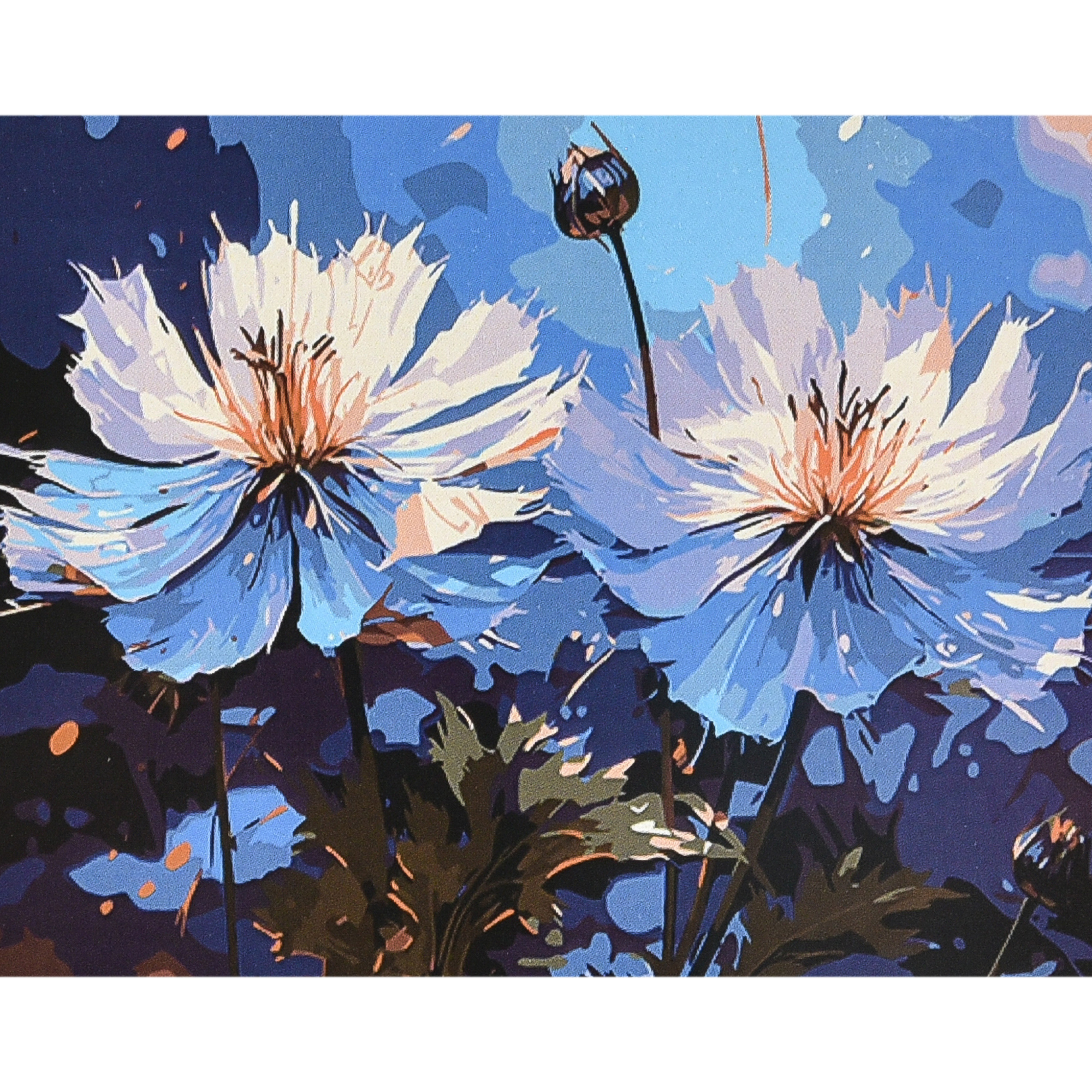 Картина за номерами Strateg Вишукані пелюстки з лаком та рівнем розміром 40х50 см (VA-4633)