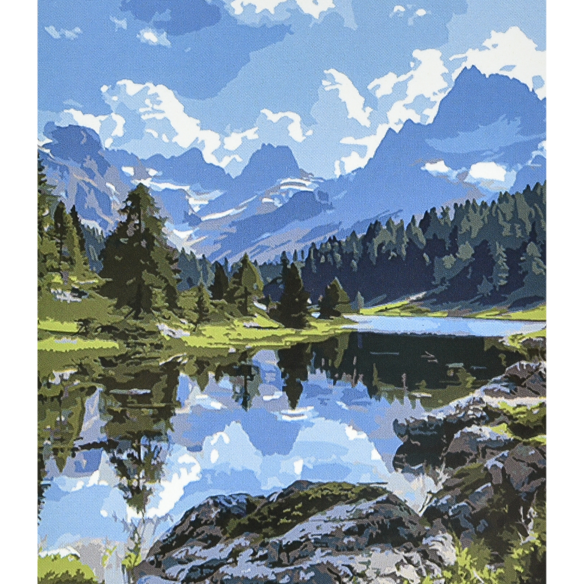 Картина за номерами Strateg Тиша гірського світу з лаком та рівнем розміром 40х50 см (VA-4656)