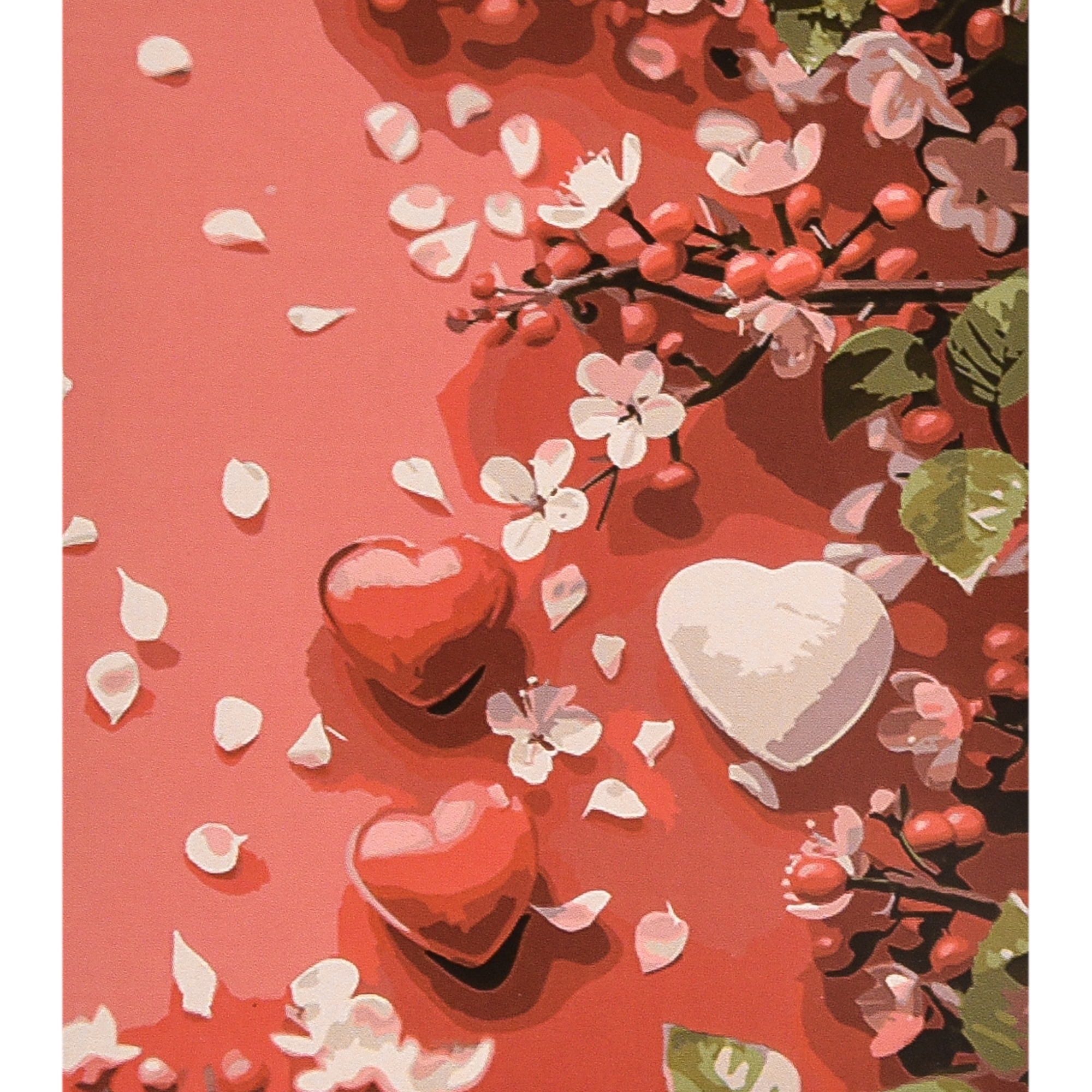 Картина за номерами Strateg У червоних кольорах з лаком та рівнем розміром 40х50 см (VA-4658)