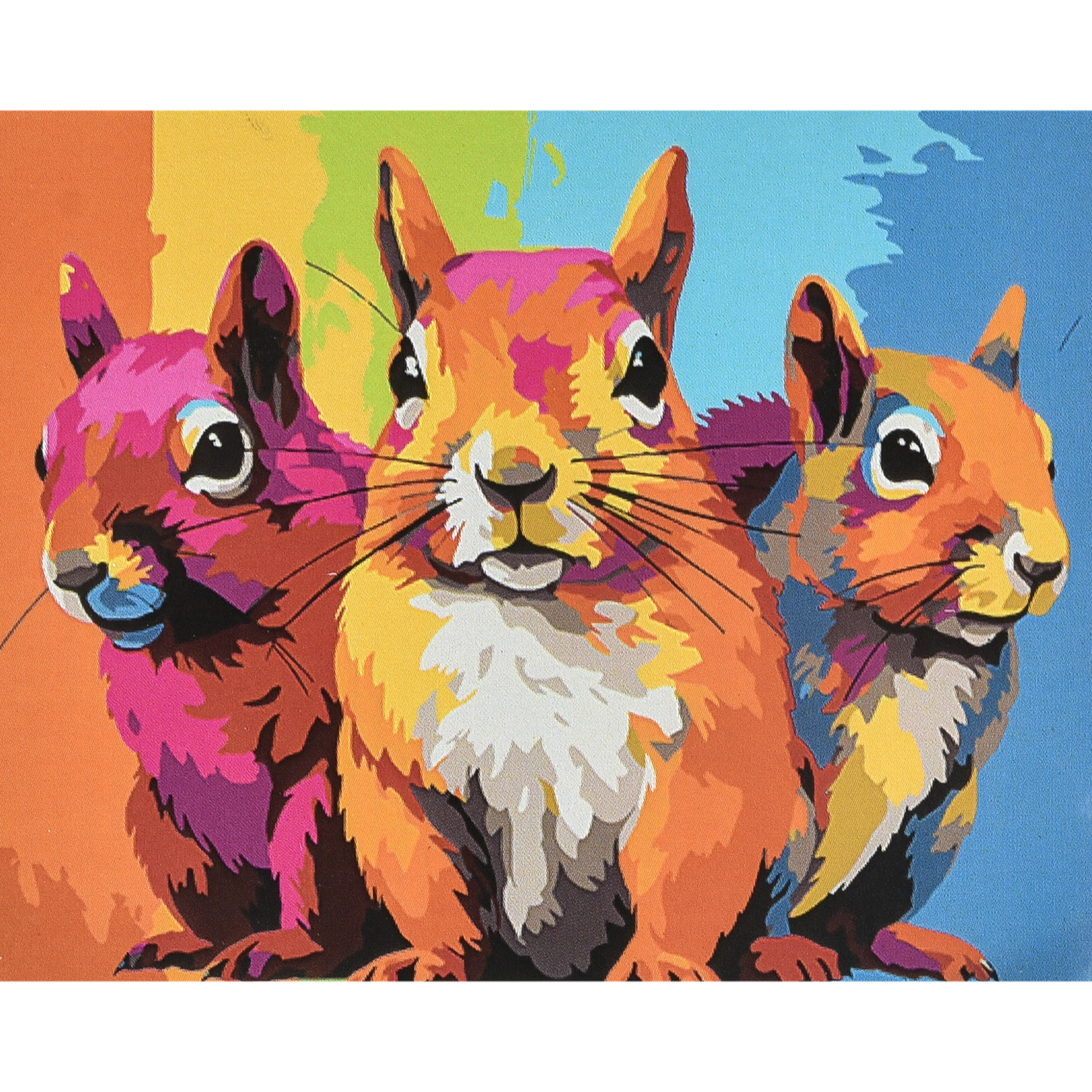 Картина за номерами Strateg Кольорові пригоди білок з лаком та рівнем розміром 40х50 см (VA-4665)