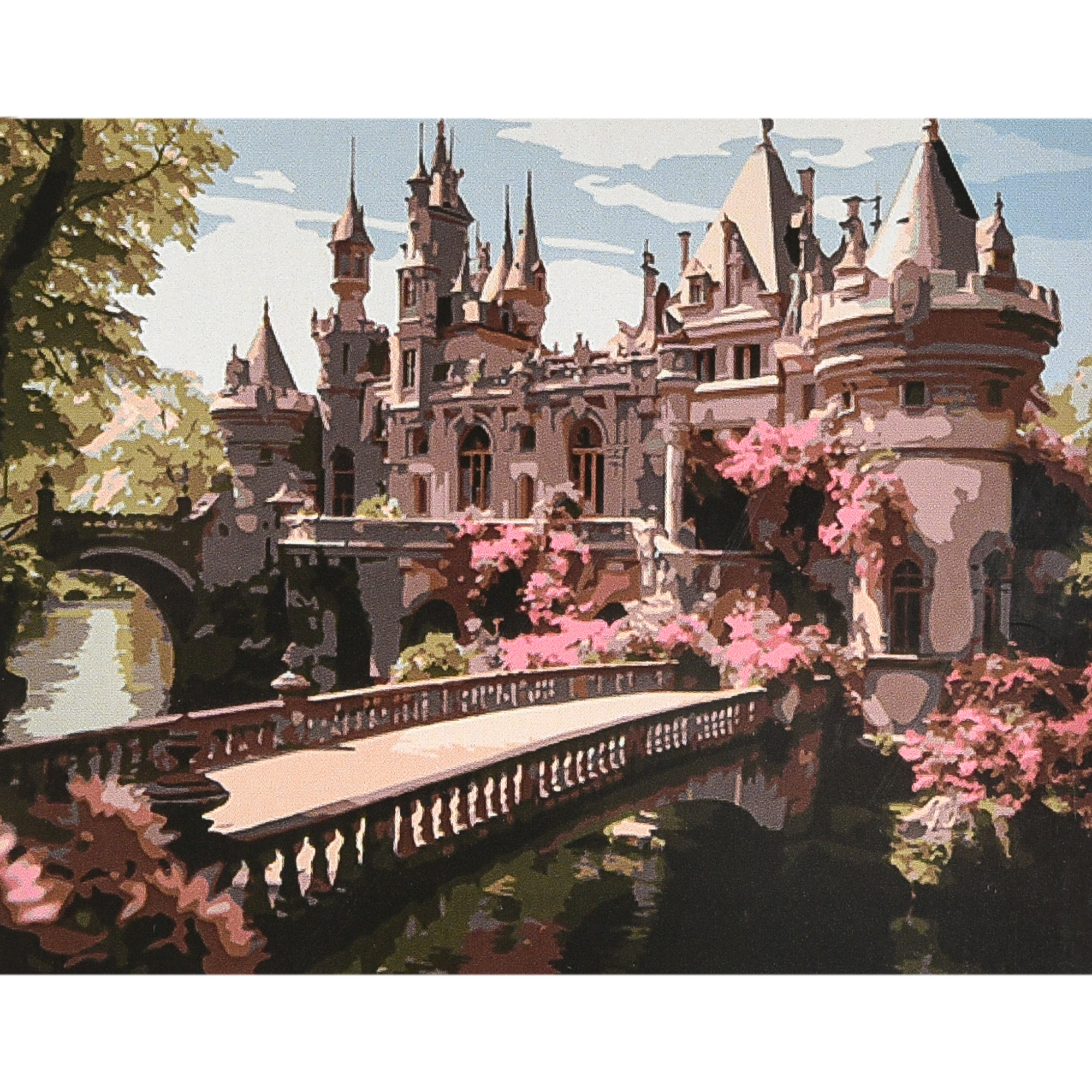 Картина за номерами Strateg Фортеця в обіймах природи з лаком та рівнем розміром 40х50 см (VA-4682)