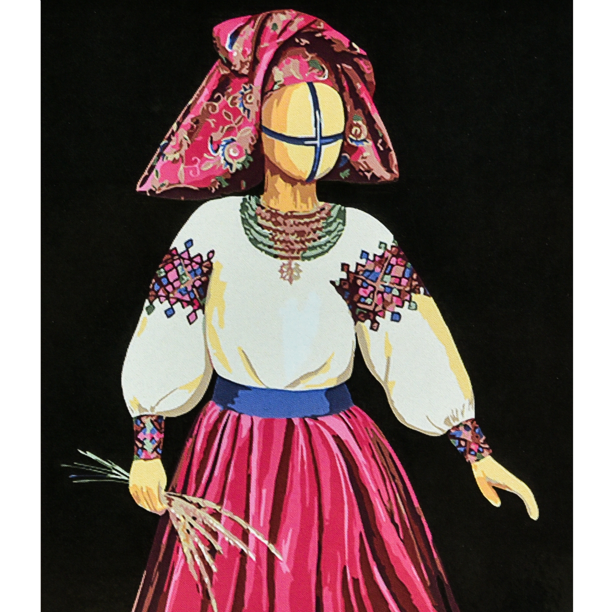 Картина за номерами Strateg ПРЕМІУМ Сіяна на чорному фоні з лаком розміром 40х50 см (AH1142)