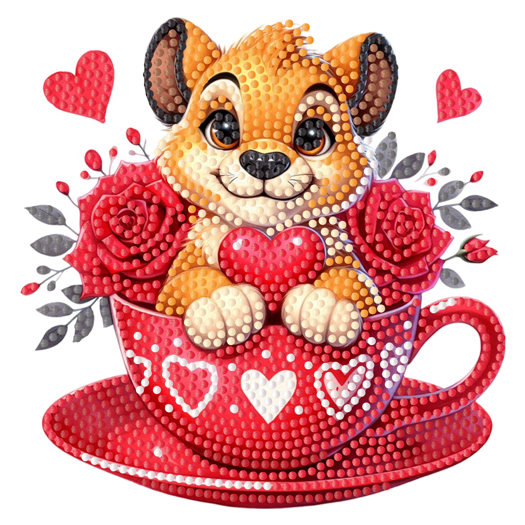 Алмазна мозаїка Strateg ПРЕМІУМ Тигреня на паперовій основі розміром 18х18 см (ZAV1818-10)