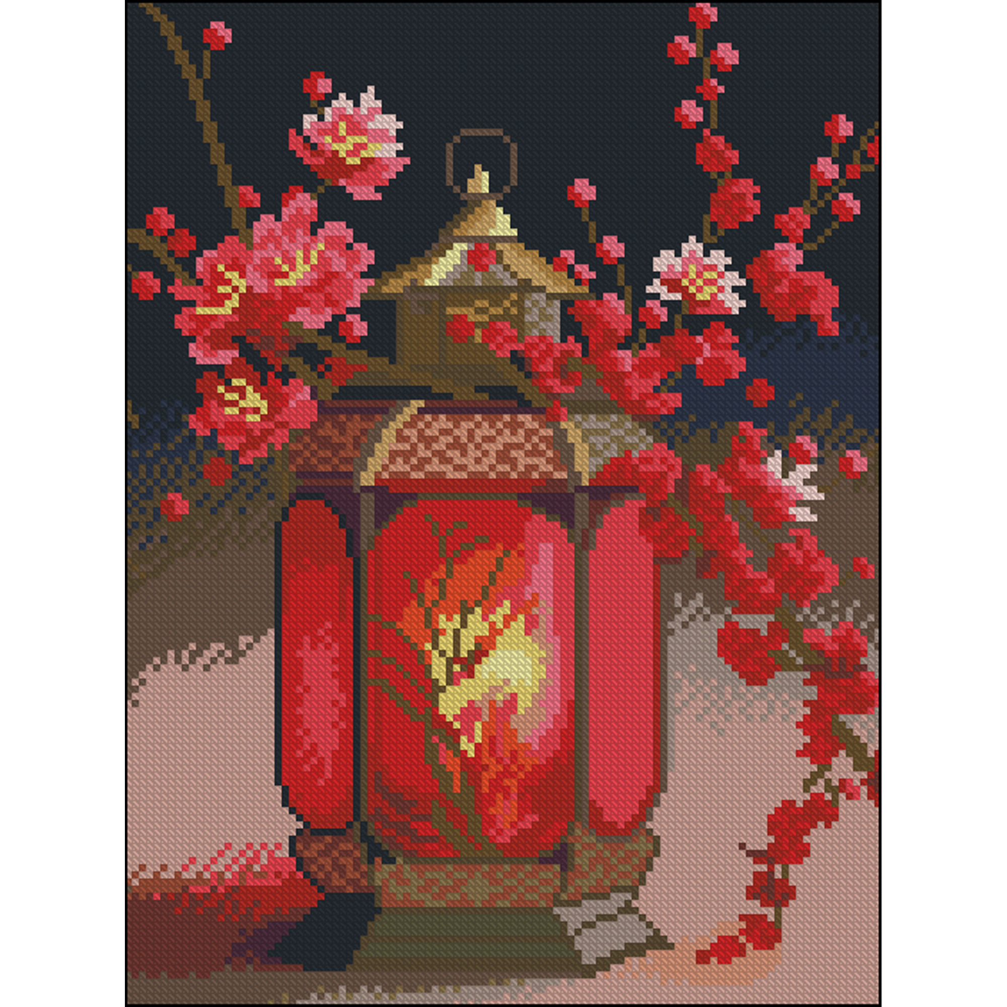 Алмазна мозаїка Strateg ПРЕМІУМ Ліхтарик без підрамника розміром 30х40 см (ZAV3040-18)