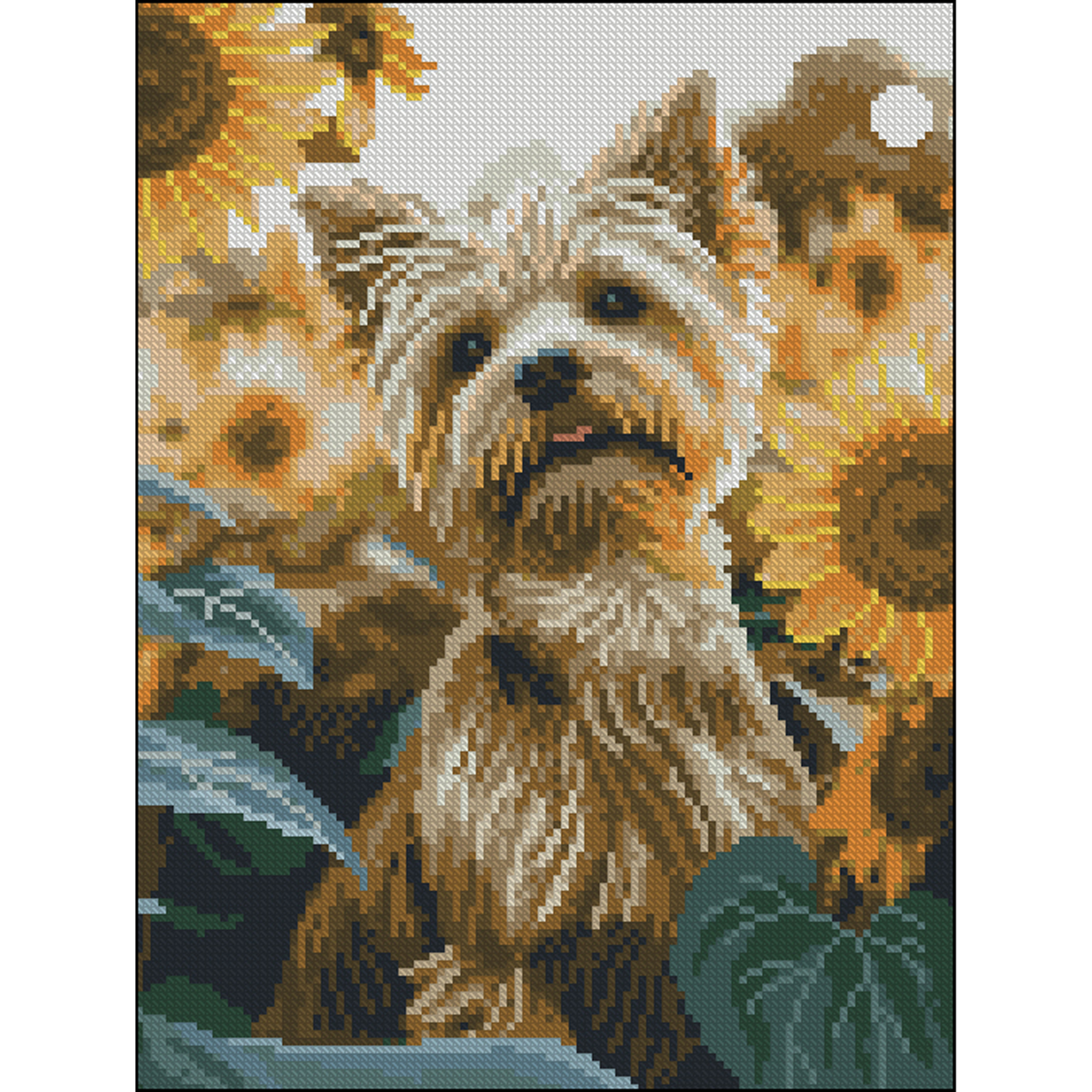 Алмазна мозаїка Strateg ПРЕМІУМ Цуцик без підрамника розміром 30х40 см (ZAV3040-30)