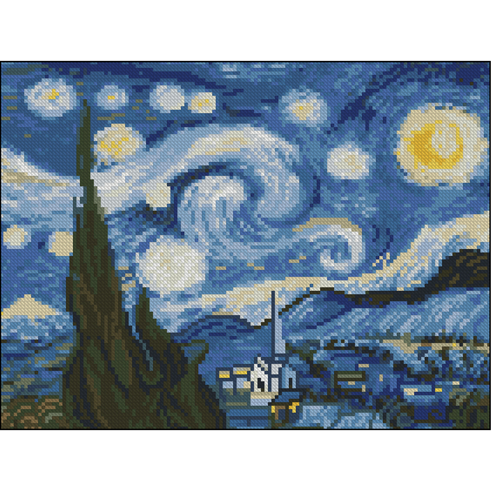 Алмазна мозаїка Strateg ПРЕМІУМ Зоряна ніч без підрамника розміром 30х40 см (ZAV3040-36)