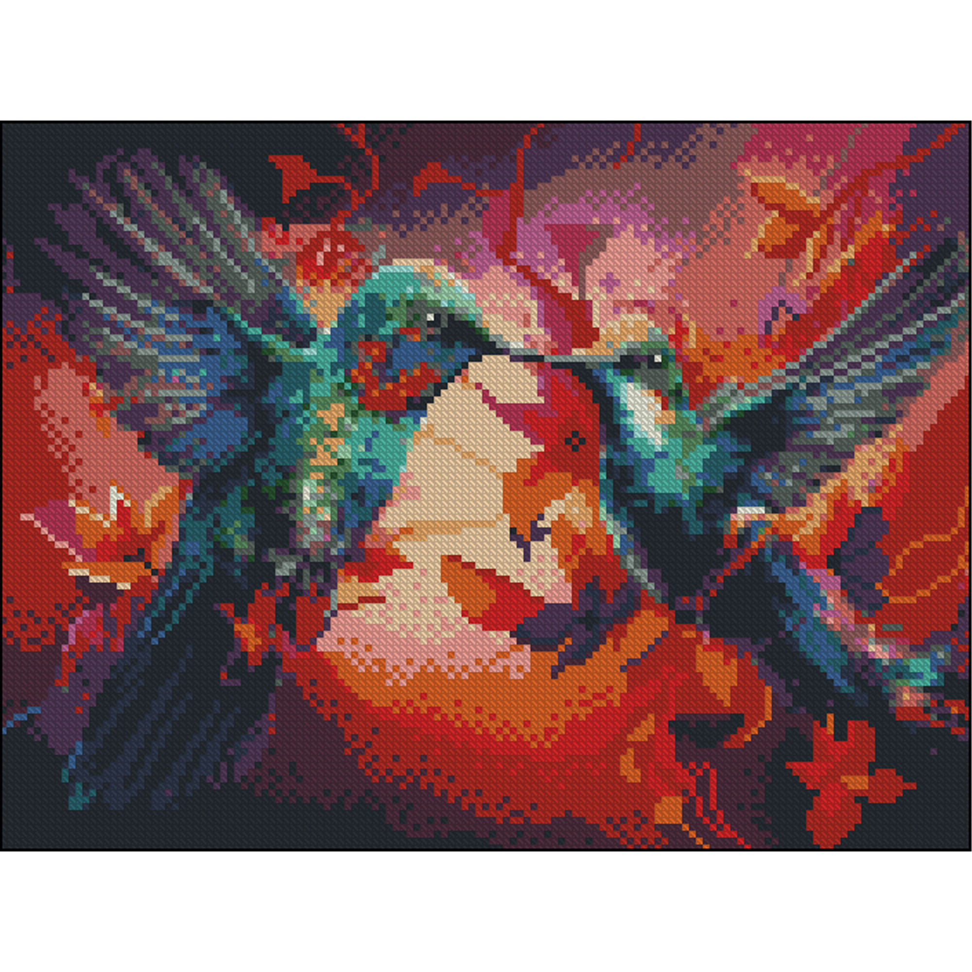 Алмазна мозаїка Strateg ПРЕМІУМ Колібрі без підрамника розміром 30х40 см (ZAV3040-46)