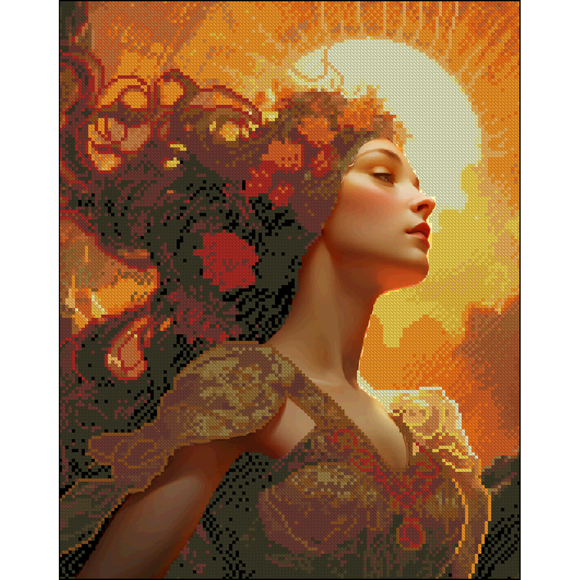 Алмазна мозаїка Strateg ПРЕМІУМ Амазонка без підрамника розміром 40х50 см (ZAV4050-8)