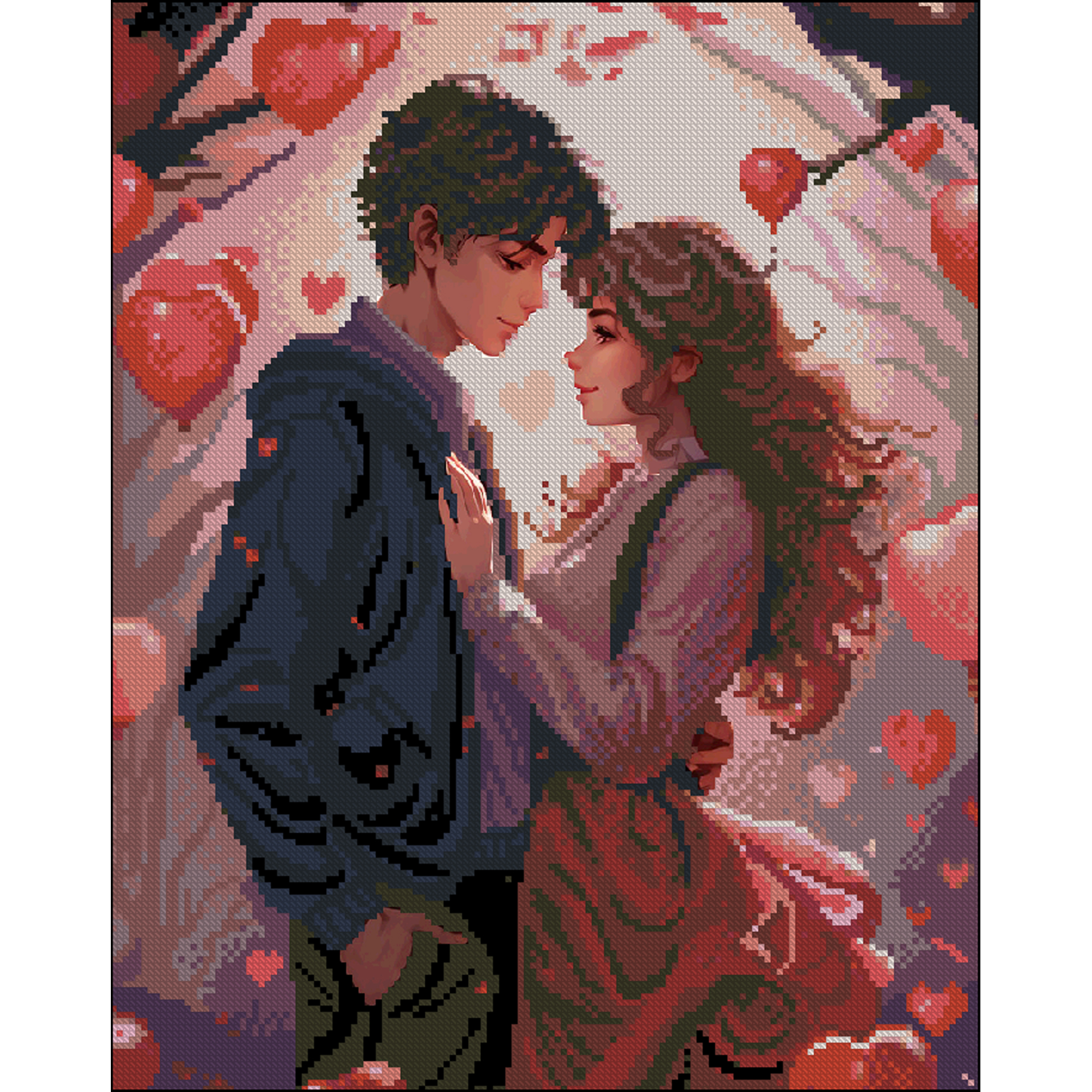 Алмазна мозаїка Strateg ПРЕМІУМ Почуття без підрамника розміром 40х50 см (ZAV4050-7)