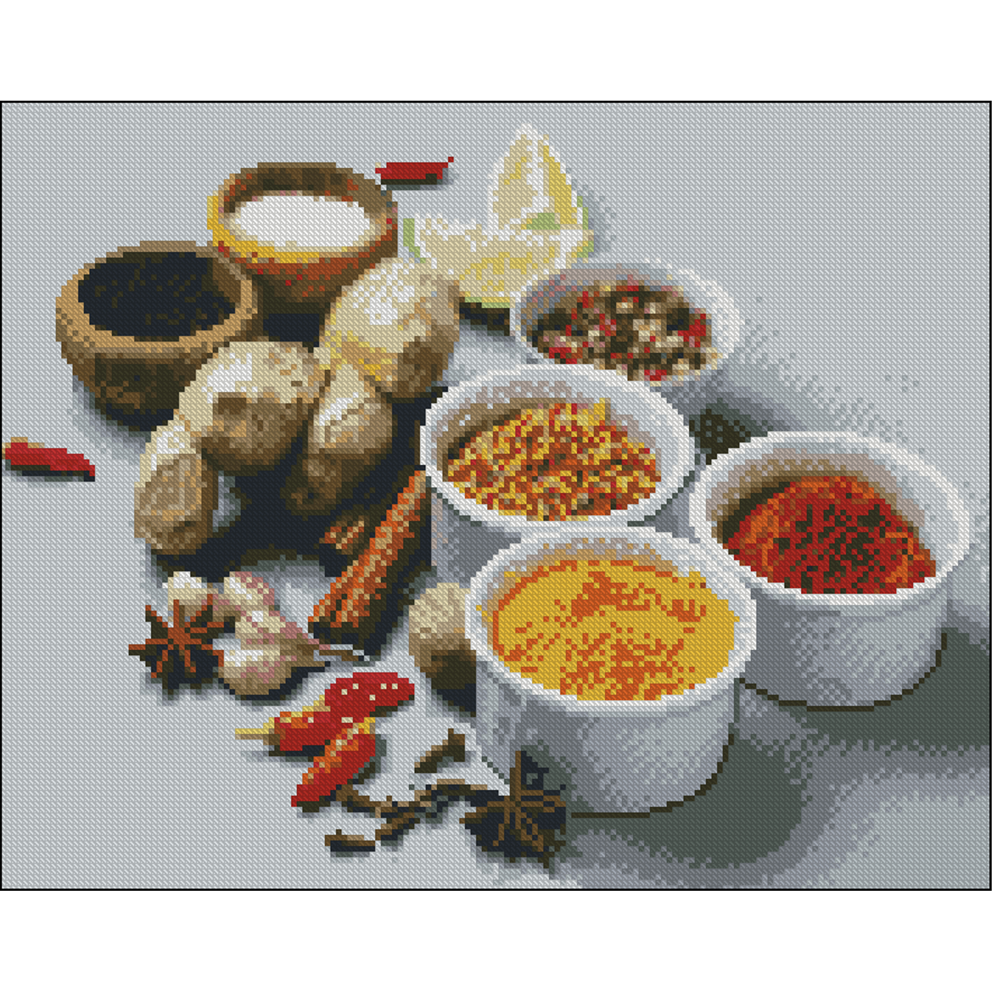 Алмазна мозаїка Strateg ПРЕМІУМ Спеції без підрамника розміром 40х50 см (ZAV4050-35)